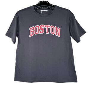 Romwe Boston Short Sleeve Gray T-Shirt Small